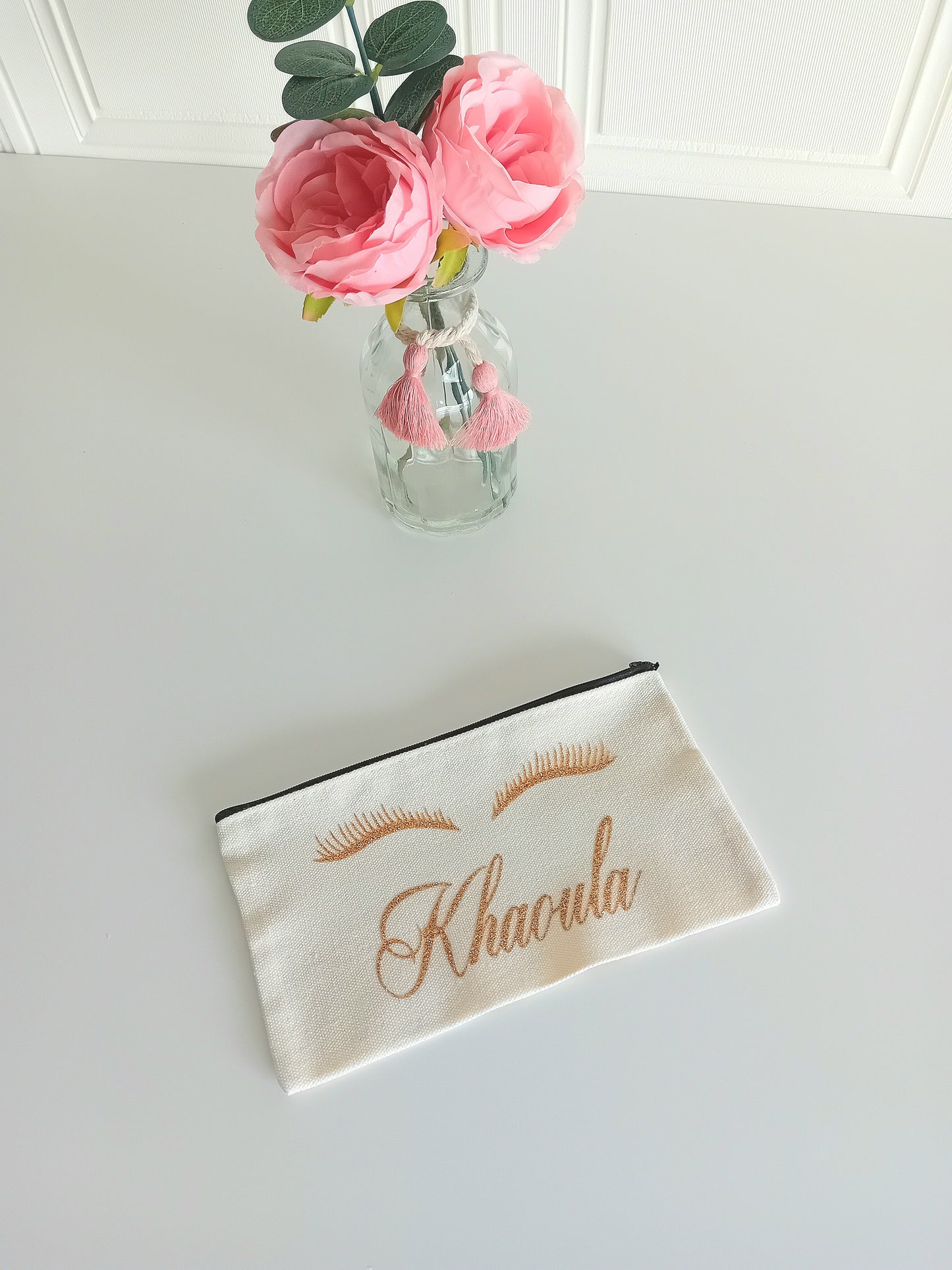 Trousse en coton blanche