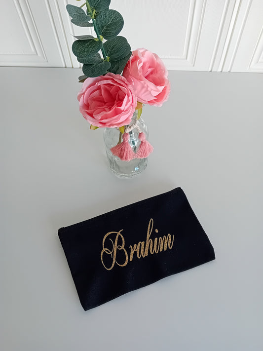 Trousse en coton noire